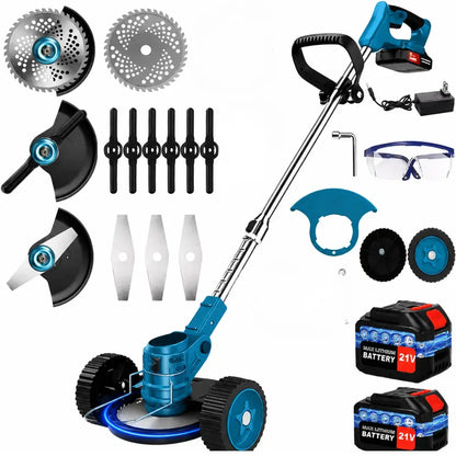 2-in-1 Draadloze Elektrische Bosmaaier & Grasmaaier + Gratis Accu + Snellader